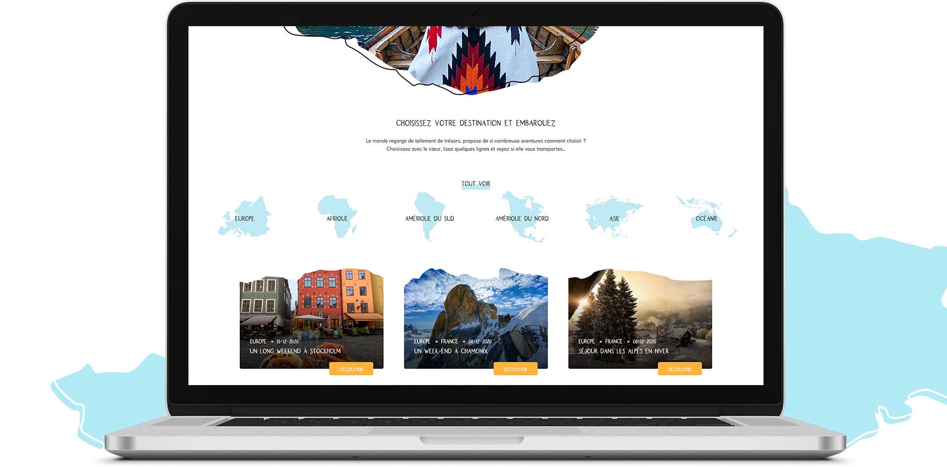 Mockup du site internet de Travelling Wild Flower.